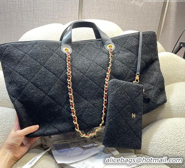 Grade Design Chanel Wool Maxi Shopping Bag AS5853 Black 2025