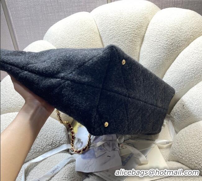 Grade Design Chanel Wool Maxi Shopping Bag AS5853 Black 2025