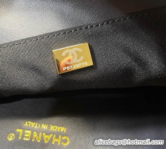 Top Grade Chanel Wool Maxi Flap Bag with Top Handle AS5852 Black 2025