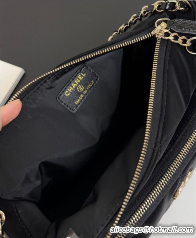 Promotional Chanel Velvet-Effect Nylon Clutch with Chain AP4771 Black 2025