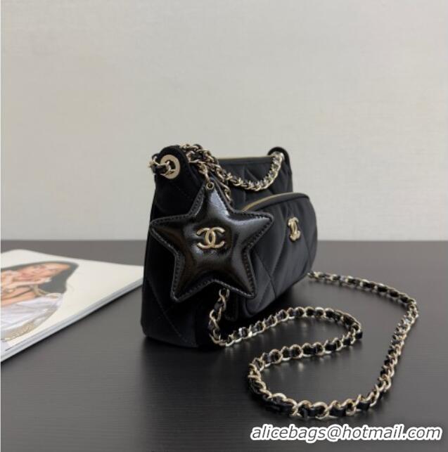 Promotional Chanel Velvet-Effect Nylon Clutch with Chain AP4771 Black 2025