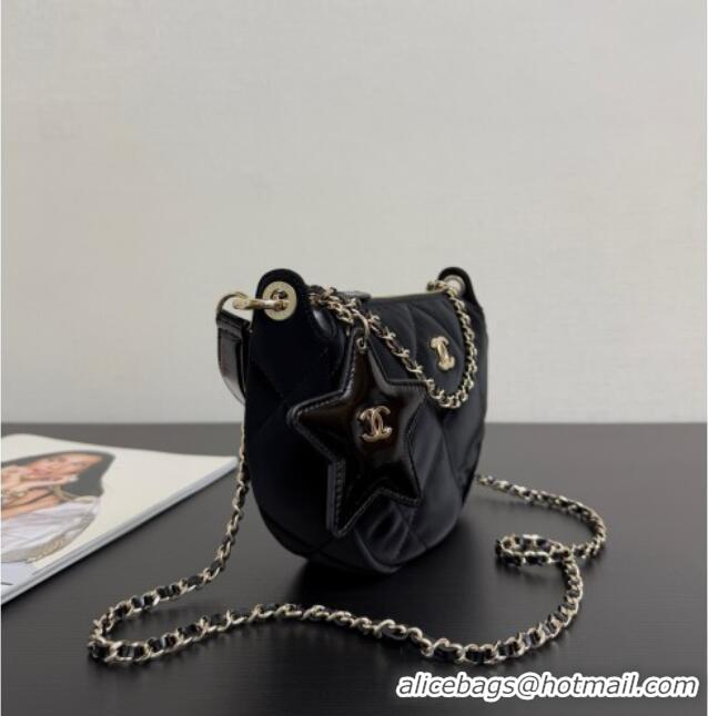 New Fashion Chanel Velvet-Effect Nylon Clutch with Chain AP4791 Black 2025