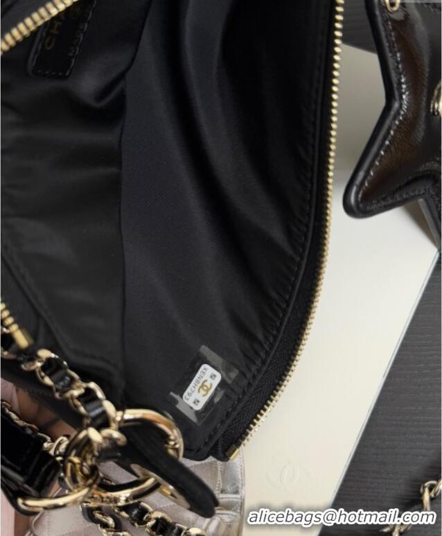 New Fashion Chanel Velvet-Effect Nylon Clutch with Chain AP4791 Black 2025