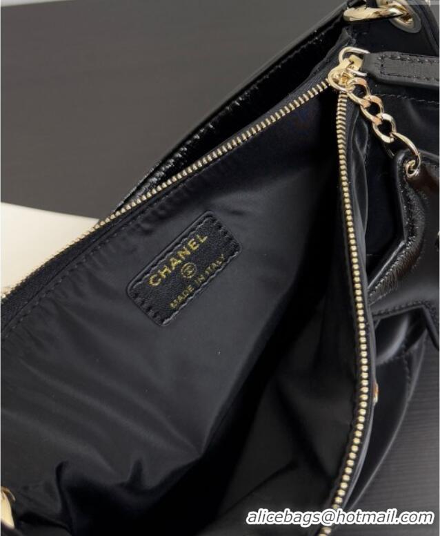 New Fashion Chanel Velvet-Effect Nylon Clutch with Chain AP4791 Black 2025