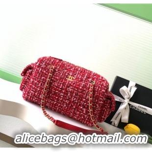 Affordable Price Chanel Tweed Bowling Bag AS5791 Red 2025