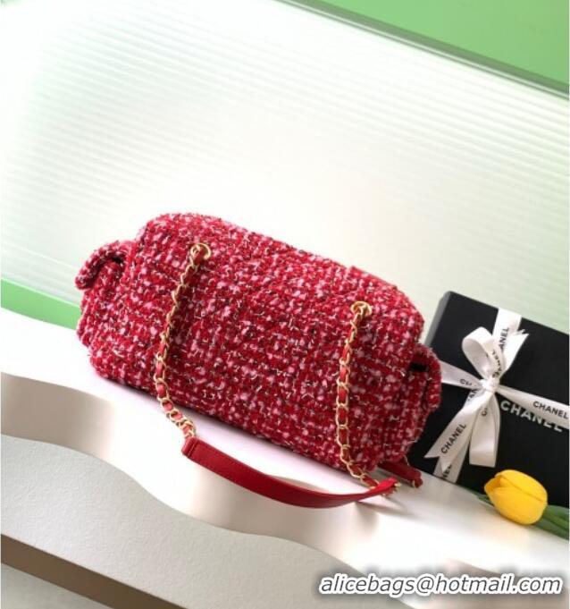 Affordable Price Chanel Tweed Bowling Bag AS5791 Red 2025