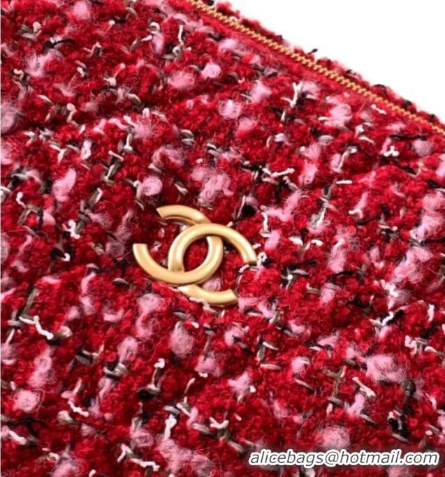 Affordable Price Chanel Tweed Bowling Bag AS5791 Red 2025
