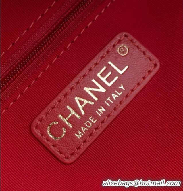Affordable Price Chanel Tweed Bowling Bag AS5791 Red 2025