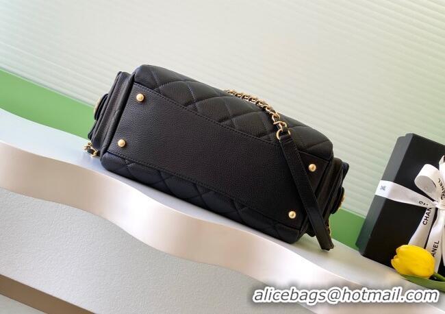 Best Price Chanel Grained Calfskin Bowling Bag AS5791 Black 2025