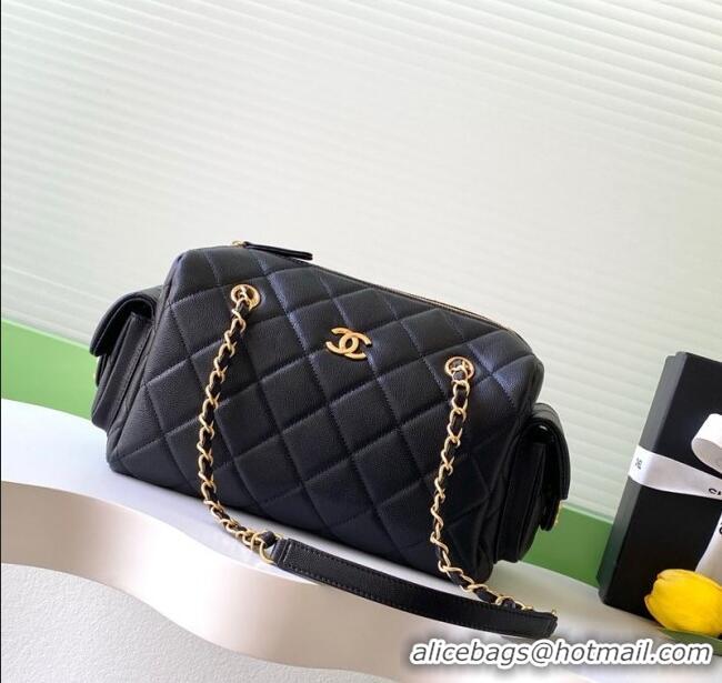 Best Price Chanel Grained Calfskin Bowling Bag AS5791 Black 2025