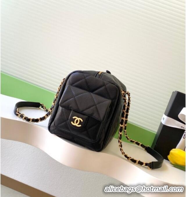 Best Price Chanel Grained Calfskin Bowling Bag AS5791 Black 2025