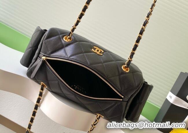 Best Price Chanel Grained Calfskin Bowling Bag AS5791 Black 2025