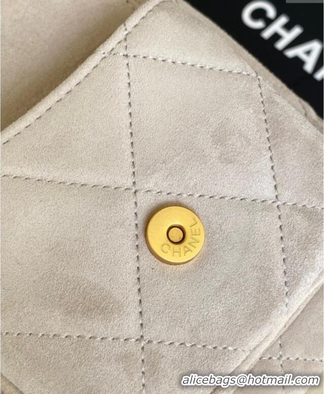 Top Design Chanel Suede Bowling Bag AS5791 Grey 2025