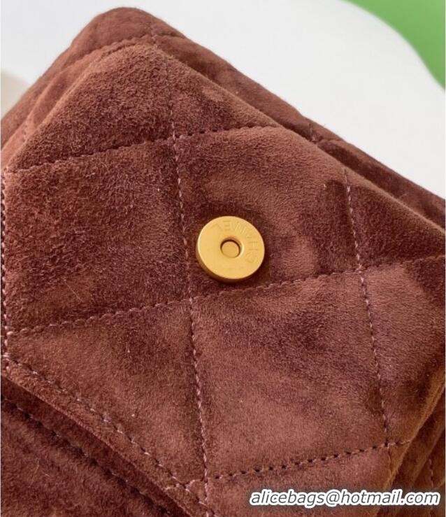 Famous Brand Chanel Suede Bowling Bag AS5791 Brown 2025