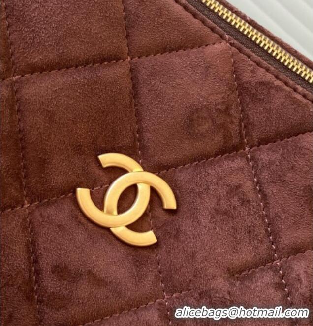 Famous Brand Chanel Suede Bowling Bag AS5791 Brown 2025