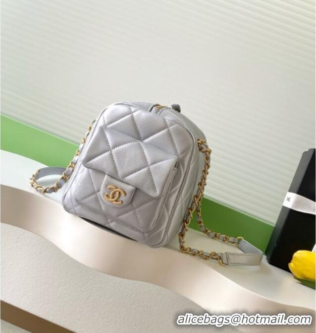 Promotional Chanel Calfskin Leather Bowling Bag AS5791 Silver 2025