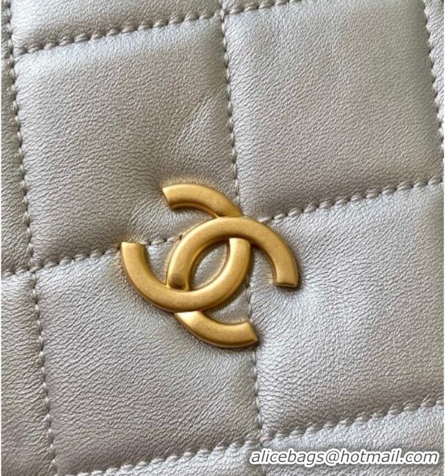 Promotional Chanel Calfskin Leather Bowling Bag AS5791 Silver 2025