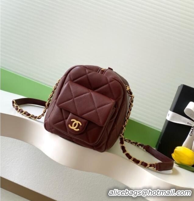 Affordable Price Chanel Calfskin Leather Bowling Bag AS5791 Dark Burgundy 2025