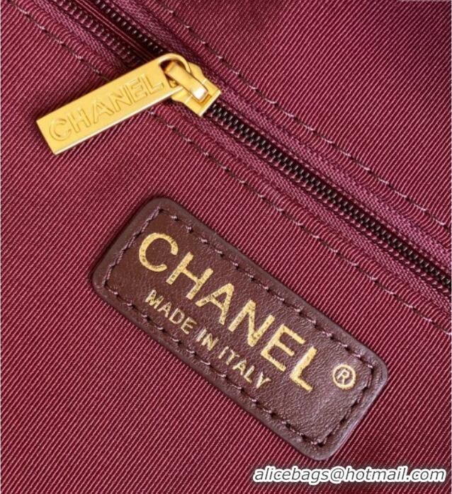 Affordable Price Chanel Calfskin Leather Bowling Bag AS5791 Dark Burgundy 2025
