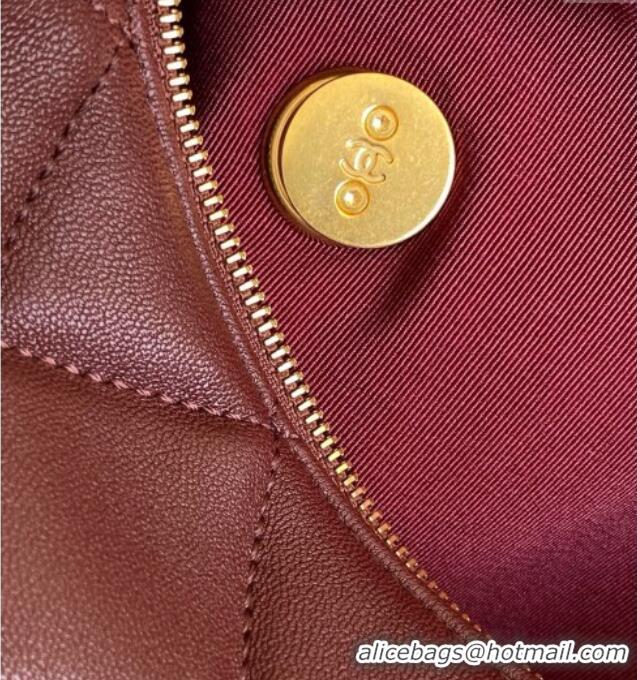 Affordable Price Chanel Calfskin Leather Bowling Bag AS5791 Dark Burgundy 2025