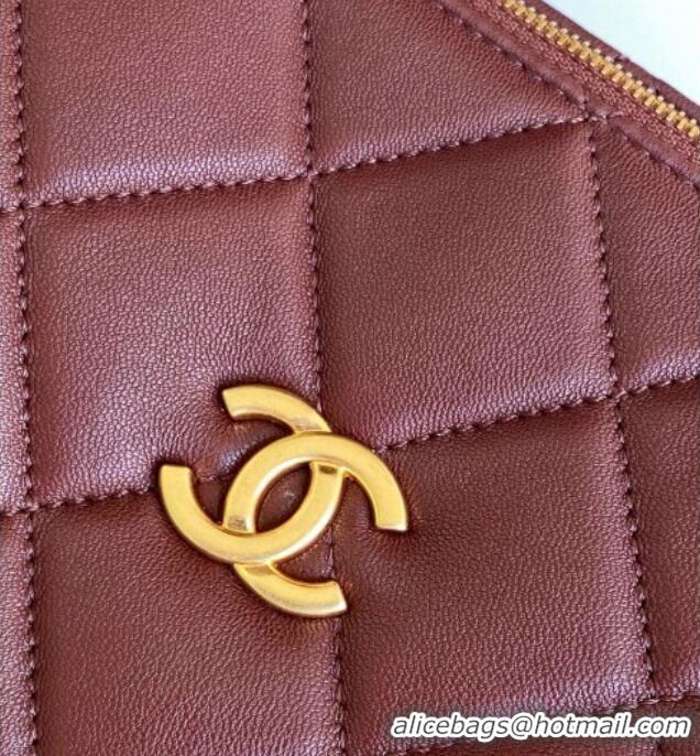 Affordable Price Chanel Calfskin Leather Bowling Bag AS5791 Dark Burgundy 2025
