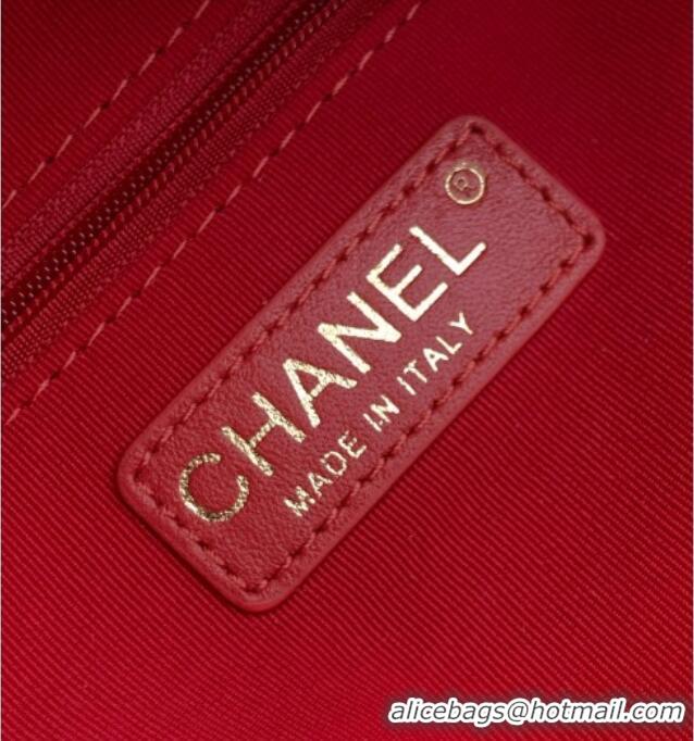 Buy Promotional Chanel Tweed Small Bowling Bag AS5792 Red 2025
