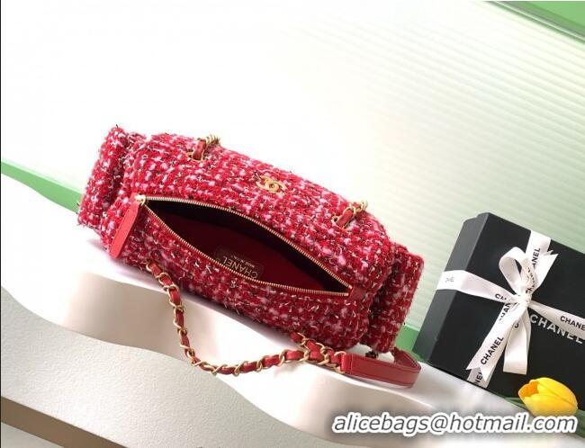 Buy Promotional Chanel Tweed Small Bowling Bag AS5792 Red 2025