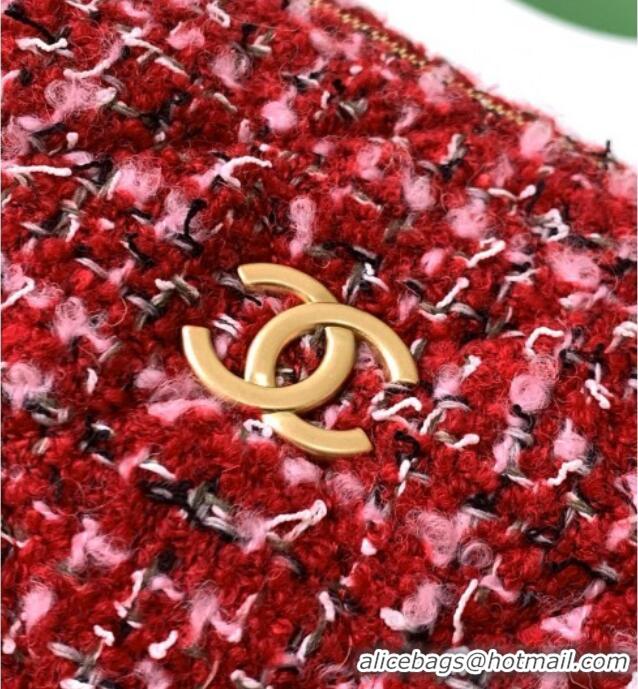 Buy Promotional Chanel Tweed Small Bowling Bag AS5792 Red 2025