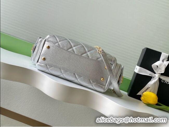 Traditional Specials Chanel Small Grained Calfskin Bowling Bag AS5792 Silver 2025