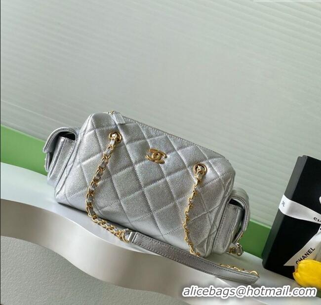 Traditional Specials Chanel Small Grained Calfskin Bowling Bag AS5792 Silver 2025
