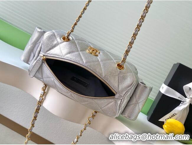 Traditional Specials Chanel Small Grained Calfskin Bowling Bag AS5792 Silver 2025