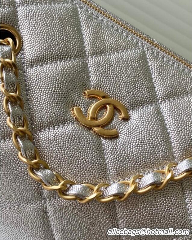 Traditional Specials Chanel Small Grained Calfskin Bowling Bag AS5792 Silver 2025
