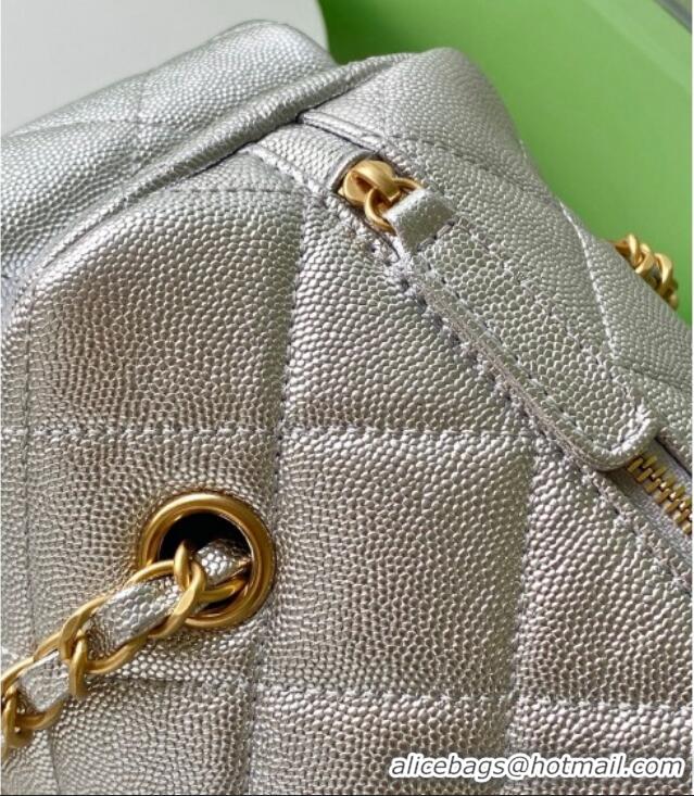 Traditional Specials Chanel Small Grained Calfskin Bowling Bag AS5792 Silver 2025