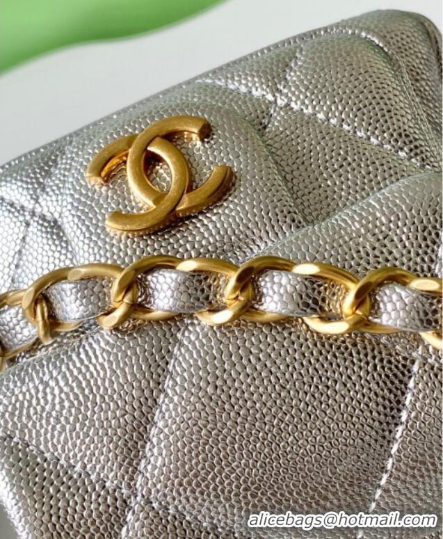 Traditional Specials Chanel Small Grained Calfskin Bowling Bag AS5792 Silver 2025