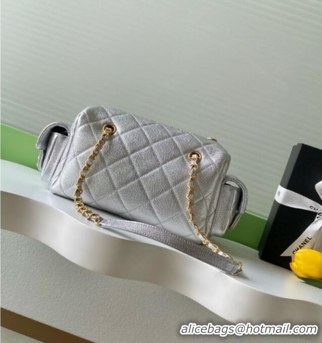 Traditional Specials Chanel Small Grained Calfskin Bowling Bag AS5792 Silver 2025