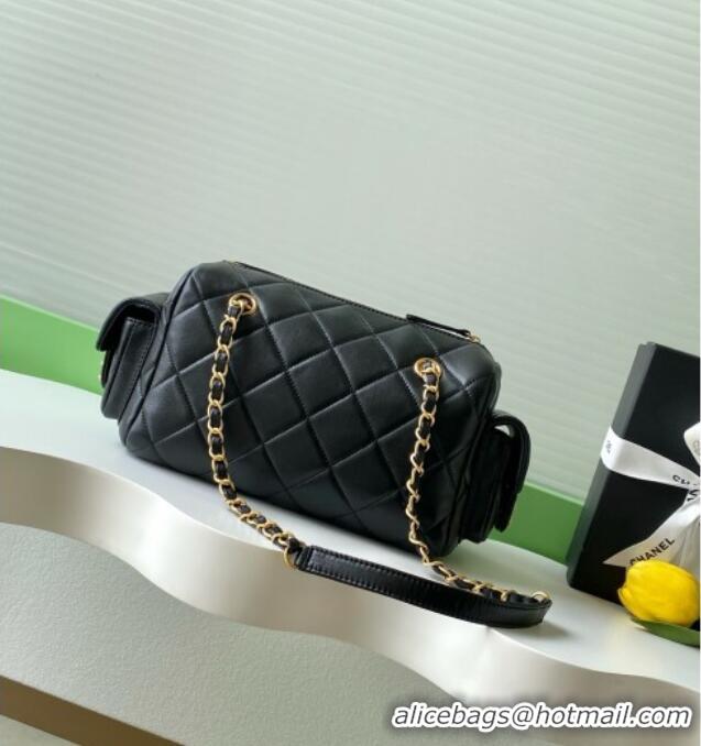 Reasonable Price Chanel Small Calfskin Leather Bowling Bag AS5792 Black 2025