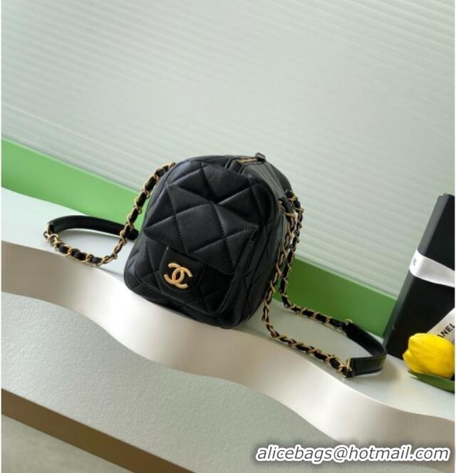 Reasonable Price Chanel Small Calfskin Leather Bowling Bag AS5792 Black 2025