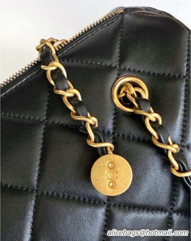 Reasonable Price Chanel Small Calfskin Leather Bowling Bag AS5792 Black 2025