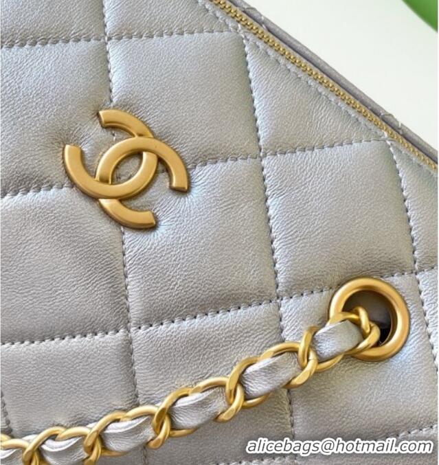 Most Popular Chanel Small Calfskin Leather Bowling Bag AS5792 Silver 2025