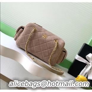 Traditional Specials Chanel Small Suede Bowling Bag AS5792 Khaki 2025