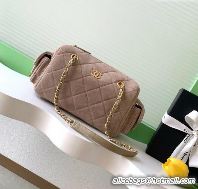Traditional Specials Chanel Small Suede Bowling Bag AS5792 Khaki 2025