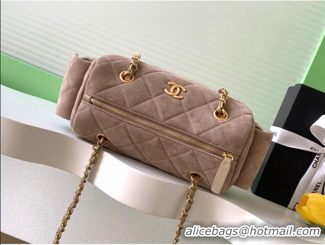Traditional Specials Chanel Small Suede Bowling Bag AS5792 Khaki 2025