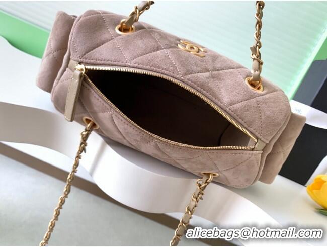 Traditional Specials Chanel Small Suede Bowling Bag AS5792 Khaki 2025