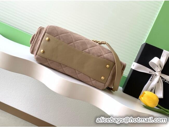 Traditional Specials Chanel Small Suede Bowling Bag AS5792 Khaki 2025