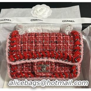 Best Product Chanel Tweed Small Flap Bag A01113 Red 2025