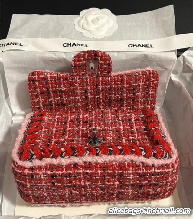 Best Product Chanel Tweed Small Flap Bag A01113 Red 2025