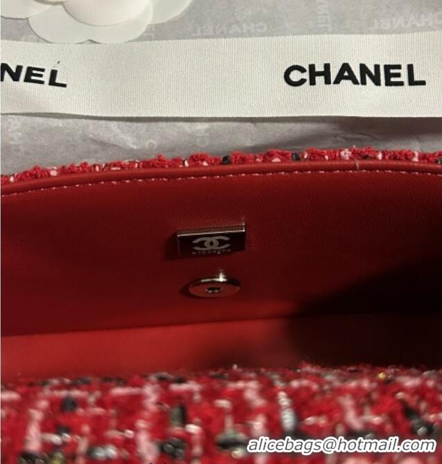 Best Product Chanel Tweed Small Flap Bag A01113 Red 2025