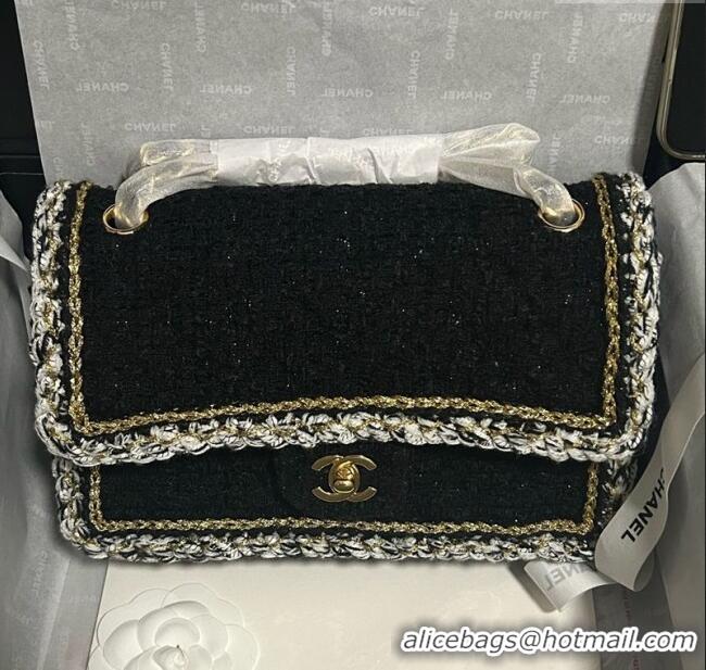 Grade Quality Chanel Tweed Medium 11.12 Flap Bag A01112 Black 2025