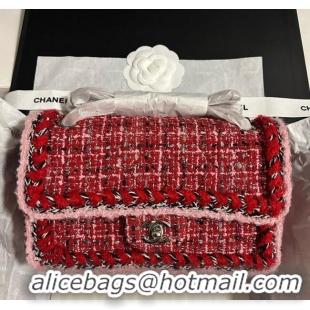 Luxury Discount Chanel Tweed Medium 11.12 Flap Bag A01112 Red 2025