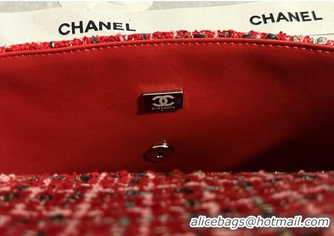 Luxury Discount Chanel Tweed Medium 11.12 Flap Bag A01112 Red 2025
